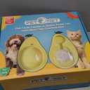 Cat Food and Water Bowl  Avocado Cat Bowl with Water Dispenser Pet Bowl& Small Dogs, Non-Spill, Anti-Choke, Eco-Friendly Dog Feeding Bowl Water Fountain 3-in-1 (Green&Yellow)