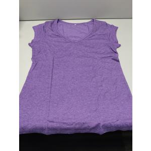 SOUWINEMYI Womens Cap Sleeve T Shirts V Neck Casual Tops Oversized TShirt Summer Trendy Lightweight Loose Fit Basic Tees (Purple,S)