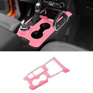 RAZPOY Gear Shift Panel Cover Center Console Cup Holder Trim Compatible with Ford Bronco 2021-2025 Interior Accessories, Pink (Not for Bronco Sport)