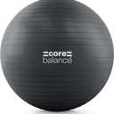 Core Balance Exercise Ball for Workouts, Anti-Burst and Slip Resistant, Swiss Yoga Ball for Pregnancy, Stability, Fitness and Physical Therapy, 4 Sizes, with Pump (M (25 inch), Black)