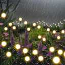 Solar Lights Outdoor-4Pack 32LEDs Solar Garden Firefly Lights Outside,Solar Powered Light Outdoor and Garden Decorative IP65 Waterproof,Yard Patio Pathway Decor,Gardening Gifts for Women,Warm White