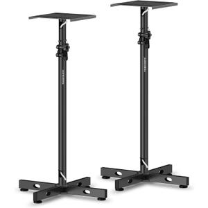 Vondynote Set of 2 Studio Monitor Stands Adjustable Height Speaker Stands with Cable Management