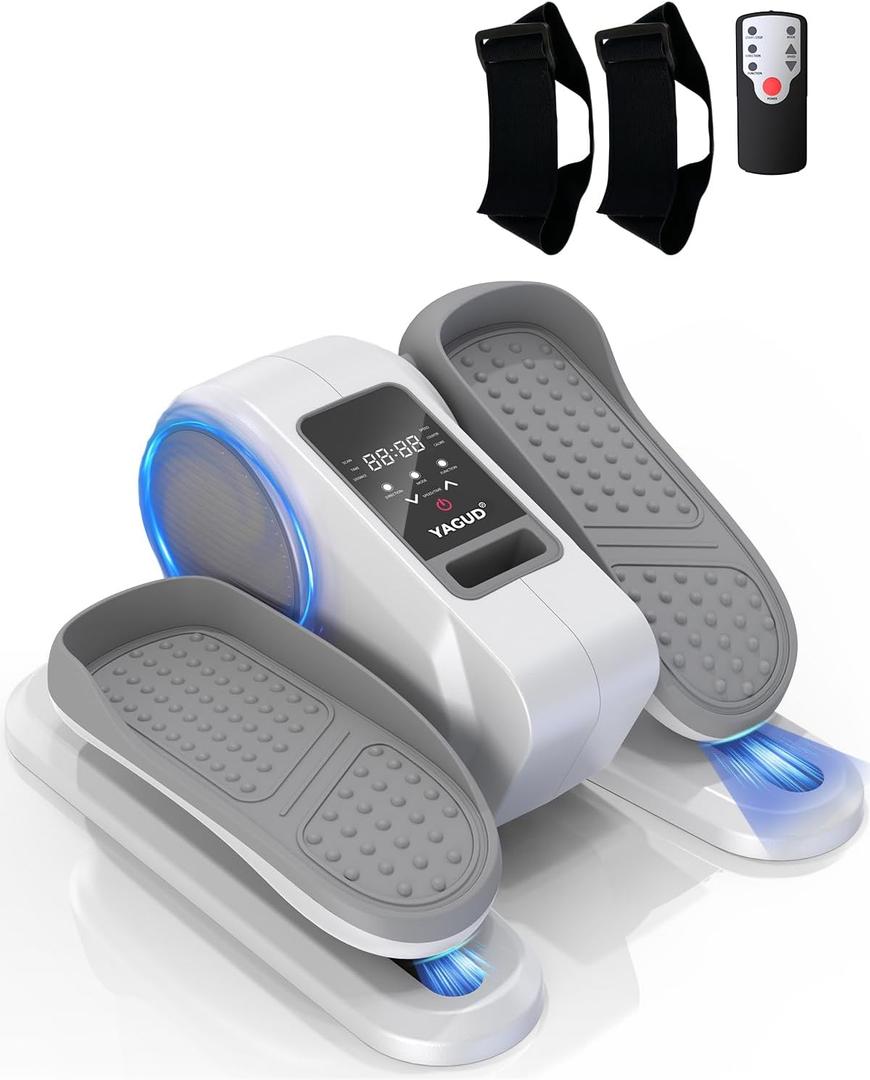 Yagud Under Desk Machine, Electric Elliptical Leg Exerciser for Senior, 13 Adjustable Speeds Quiet and Portable Seated Pedal Exerciser for Training with Remote Control