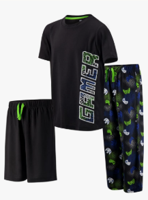 US Angels Boys Pajamas Set, 3-Piece Boys’ Sleepwear Pjs, Loose Fit, Soft, Breathable, Teens and Kids - Size 14-16