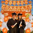 baotongle 2026 Graduation Decorations Themed Set Congrats Grad Backdrop Balloons Banner and Streamers Hanging Swirls Kit for Party Supplies High School College Celebrations(Orange)