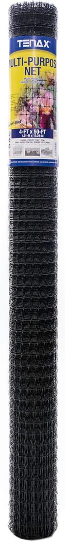 Tenax 2A090059 Muti-Purpose Multipurpose Net, 4' x 50', Black