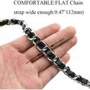 HAHIYO Metal Plus Synthetic Leather Purse Chain Strap Length 31.5 Inch Silver Black for Shoulder Cross Body Sling Purse Handbag Clutch Replacement Comfortable 0.47 Inch Wide 5mm Extra Thick 1 Pack