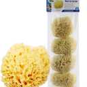 Baby Buddy Absorbent Natural Bath Sponge, Ultra Soft Premium Sea Wool Sponge, Soft on Baby's Tender Skin, Bath Accessories Baby and Kids, Infant Bath, Biodegradable, Hypoallergenic 4 Pack, Brown, 4in