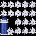 WILLBOND 50 Pieces Bobbin Holders Sewing Bobbin Small Clips Sewing Tool Accessory Clear Thread Clips Holder Tool
