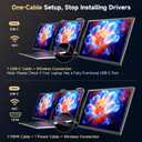 One Cable No Driver Laptop Screen Extender,14" FHD 1080P IPS Portable Monitor,1-Min Setup USB-C Plug and Play, Ultra-Slim Triple Screen Attachment for 12-15.6" Laptops Windows/ MacOS/ Android (14 FHD)