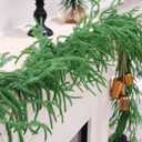 2PCS 9FT Christmas Garland Norfolk Pine Garland Real Touch Artificial Greenery Garland for Mantle Fireplace Table Indoor Outdoor Decor (Normal)