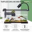 (Tank + Light + Filter Balls) Turtle Tank Kit, Turtle Tank Starter Kit,Bottom Drainage, Multi-Function Areas for Turtles, Crabs,Fishes, Amphibians,Reptiles. (15.75 x 8.64 x 8.64 Inch) (M+Light+Filter Balls)