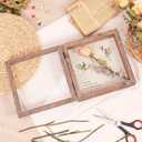 8x8 Shadow Box Frame with Linen Back - Sturdy Rustic Memory Display Case of Flower, Pictures, Medals and More, Rustic Brown
