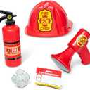 Melissa & Doug Fire Chief Role Play Costume Dress-Up Set (Red)
