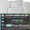 APMRQIB Titanium Cutting Board Set of 3, 100% Pure Titanium Cutting Boards for Kitchen, Double Sided Non Toxic Cutting Board, Ideal Charcuterie & Chopping for Meat, Hygiene Durable Dishwasher（S+M+L)