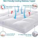 CHOKIT Full Mattress Topper, Extra Thick Pillow Top Mattress Pad for Back Pain Relief, Cooling Bed Topper Mattress Cover with 8-21 Inch Deep Pocket