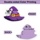 REWIDPARTY 15 Sets Halloween Invitations with Envelopes Stickers, Witch Hat Shaped Fill-in Invitation Cards, Trick or Treat Party Invites, Funny Halloween Birthday Party Supplies for Family Friend