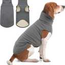 IECOii XL Dog Sweater - Stretch Fleece Vest with Turtleneck - Grey,X-Large, Warm Pullover Dog Fleece Coat for Large Dogs - Christmas Pet Sweatshirt for Boys & Girls, Machine Washable