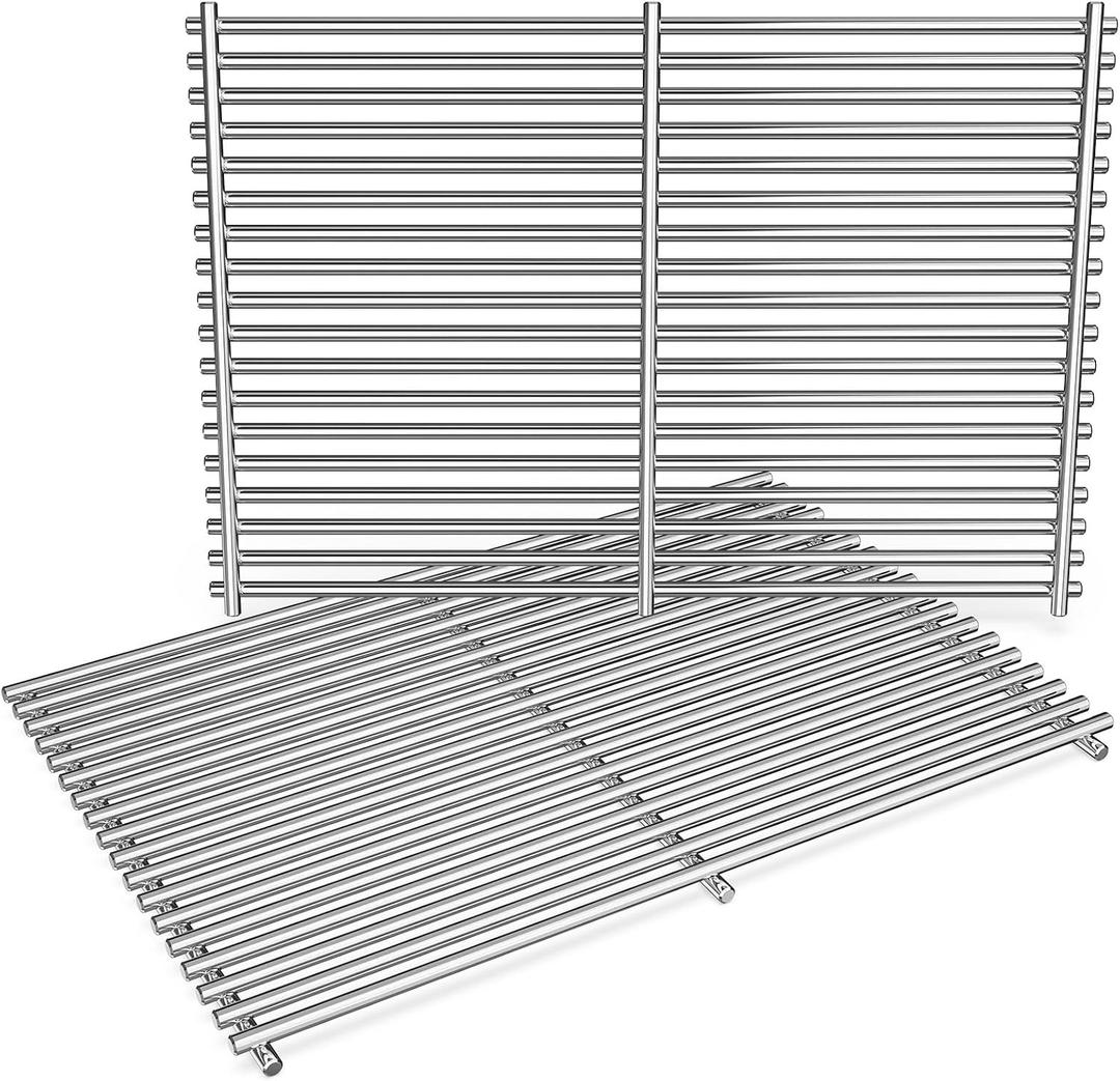 QuliMetal 19.5" Grill Grates for Weber Genesis 300 Series (2007-2016), Genesis E310 E320 E330 S310 S320 S330 EP310 EP320 EP330 Grills, Stainless Steel Part for Weber 7528 7524