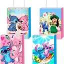 12Pcs Cartoon Blue Party Gift Bags Goodie Bags with Handle for Kids Birthday Decorations Party Supplies