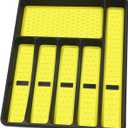 Silverware Organizer with Cutlery IconsSilverware Tray for Kitchen DrawerPlastic Flatware Tableware Cultery Drawer Organizer Utensil Organizer with Non-slip TPR Linings6-CompartmentYellow