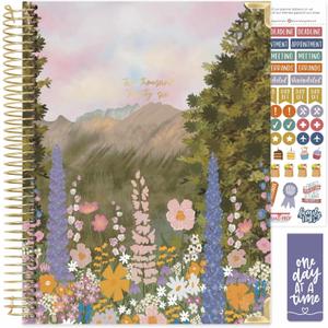 bloom daily planners HARDCOVER 2026 Planner (January to December) - 8.5 x 11 Weekly & Monthly Dated Agenda Organizer Book with Stickers & Tabs - Wildflower Mountainside