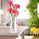 Thenshop 6 Pcs 8'' Tall Clear Flower Vase Wide Mouth Crystal Glass Boho Decorative for Centerpieces Bulk Tall Vase for Flower Bouquets Rustic Home Decor Wedding Housewarming Gift (Clear)