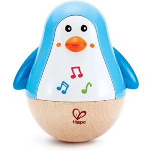 Hape Penguin Wobbler| Colorful Wobbling Penguin, Roly Poly Toy for Kids 6 Months+ (Blue)