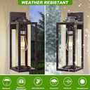 16inch Large Outdoor Wall Lights 2 Packs - Oil Rubbed Bronze Exterior Light Fixture with Clear Glass Shade, Waterproof Porch Lighting for House, Farmhouse Sconces Lantern for Front Door, Garage
