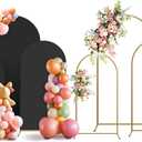 Arch Backdrop Stand and Cover Set, 3 Metal Balloon Arch Backdrop 7.2ft 6.6ft 6ft, Gold Arched Stand Frame for Wedding, Parties,Birthday, Backdrop Decorations (Black,7.2ft+6.6ft+6ft)