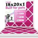 18x20x1 Air Filter by Colorfil | Color Changing Filters for Cat and Dog Odor | MERV 8 Furnace AC Filter for Pet Hair and Dust | 17.5"x19.5"x0.75" Exact Size | Pack of 2