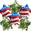 6 Pcs Marines Camouflage Star Foil Balloons/18Inch Military Camo Balloon/Marine Party Decorations/Veteran & Military Send-Off Party/USA 250/Independence Day Celebrations/Memorial Day