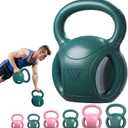 RUNWE Kettlebells Weight 15 LB - Three - Handles Green Kettlebell For Weightlifting, Conditioning, Strength And Core Training For Home Gym With Three Handles 