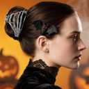 3 PCS Large Halloween Bat Hair Claw Clip for Women, Spooky Barrette Gothic Hair Accessories for Halloween Christmas Gifts Party Supplies (B)