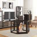 PAWLAND Dog Gate Indoor with Door, Freestanding, Foldable, 144" Wide, 30" H