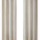 Madison Park Linen Blend Curtain Window, Thermal Insulated Fleece Lining, Living Room Decor Light Filtering Drape for Bedroom, 1-Single Panel Pack Fits 1.25" Rod, Beals, 50x84 Tab Top, Natural