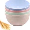 Unbreakable Cereal Bowls - Wheat Straw Fiber Lightweight Bowl Sets 4 - Dishwasher & Microwave Safe - for,Rice,Soup Bowls (24 OZ)