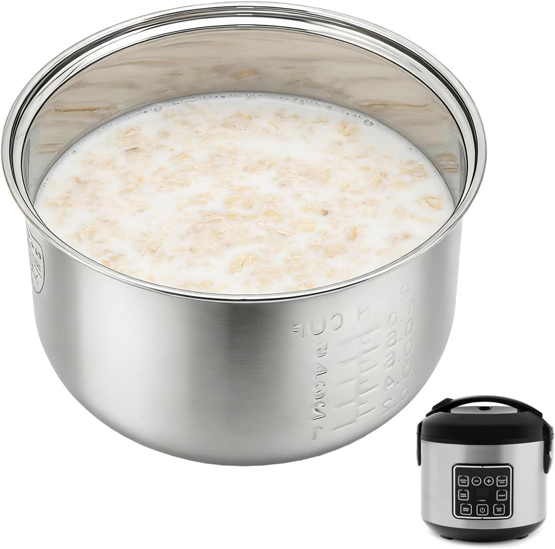 Stainless steel inner pot of rice cooker - compatible with aroma ARC-954SBD, ARC-914SBD, ARC-994SG, rice cooker replacement pot.