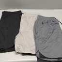 JWJ 3 Pack Men's 2 in 1 Workout Running Shorts 7 Inch Lightweight Athletic Gym Shorts with Compression Liner Black Dark Grey Light Grey L