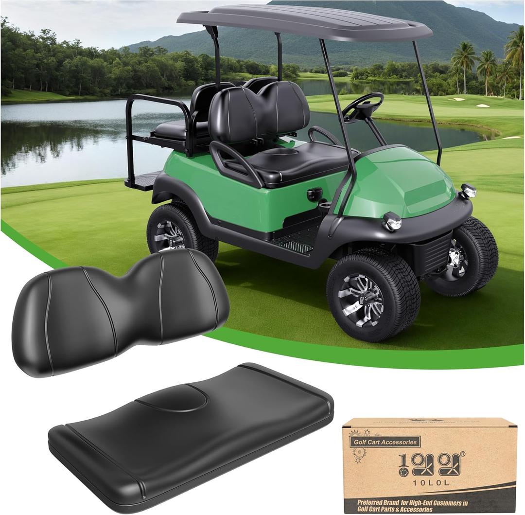10L0L Golf-Cart-Front-Seat-Cushion & Backrest Assembly for Golf Cart Club Car Precedent (2004-2011), Seat Covers Replacement Kits, Comfortable Soft Premium Sponge Material, Black
