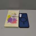 for Samsung Galaxy S25 Case, Matte Magnetic Phone Case with 1 Screen Protector, Support for Magsafe, Translucent Frosted Shockproof Protective Cover for Samsung Galaxy S25, Navy Blue