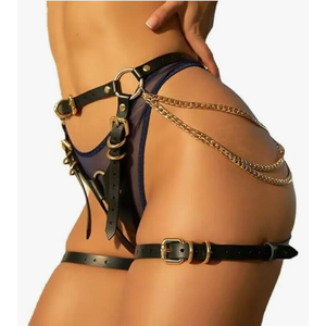 Fangool Women Punk Belts PU Leather Body Chain Waist Belt BDSM Lingerie Bondage Harness SM Lingerie Bondage Garter Belts