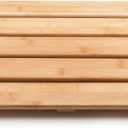 GOBAM Natural Bamboo Bath Mat - Non-Slip Shower & Bathtub Mat, Easy Clean Indoor & Outdoor Floor Mat for Spa, Sauna, Pool - Small 19.7 x 13 inches