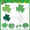 2 x St. Patrick's Day Shamrock Decorations,Wooden Saint Patrick Day Irish Ornament Wood Sign Tiered Tray Decor Set of 4,Green Clover Table Top Decoration for Home, Shelf, Door,Office Party