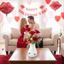 Skylety Valentine's Day Icon Glass Vase Icon Pink & White Flower Vase 5.75'' x 4.25'' Hand Blown Table Centerpiece for Him Her Valentine's Day Wedding Housewarming Gifts Home Decor(Black Xo)