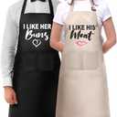 Funny Aprons for Couple,Couples Gifts,His and Her Christmas Valentines Anniversary Bridal Shower Gifts- 2 Piece Adjustable Kitchen Aprons Set