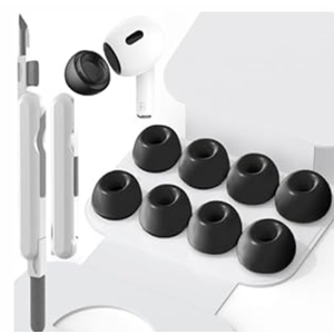 5 Sizes of Ear Tips Compatible with AirPod Pro 3 Ear Tip with Cleaning Kit Accessories & Portable Storage Box, Soft Design, Wearing Without Pain & Dense Dust Guard Screen(XXS/XS/S/M/L)-White
