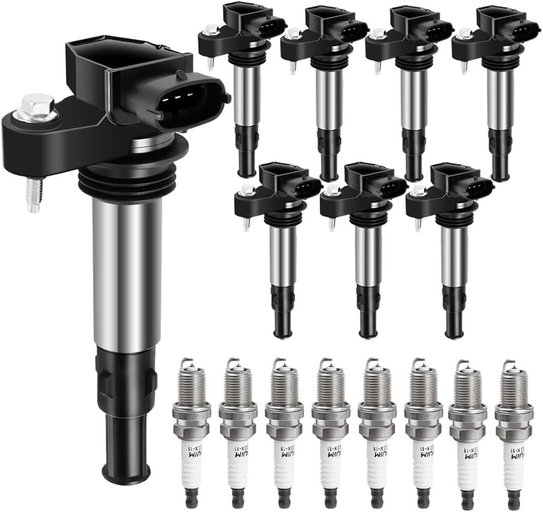 Set of 8 Ignition Coil Packs & Spark Plugs for 2007-2011 Cadillac DTS, 2007-2009 SRX, STS, XLR, 2007-2011 Buick Lucerne, UF543, 099700-0940