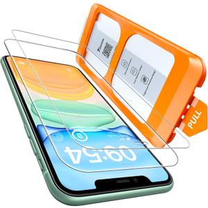 TOCOL for iPhone 11 / iPhone XR Screen Protector 9H Hardness Military Grade Shatterproof HD Tempered Glass Full Coverage Easy Installation Case Friendly 2 Pack | HD, Tempered Glass, Full Coverage, Anti-Fingerprint, Easy Installation (Clear)