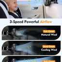 USB Car Fans for Backseat5.39in Portable Car Cooling Fan with 3 Speeds, Quiet Brushless Motor, Rotatable Air Ventilation for Kids Baby 5V/1A Headrest Mount Auto Cooler No Battery(Headrest Buckle)